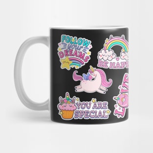 Cute Unicorn Be Happy You Are Special Love Follow Your Dreams Rainbow Stars Funny Mug